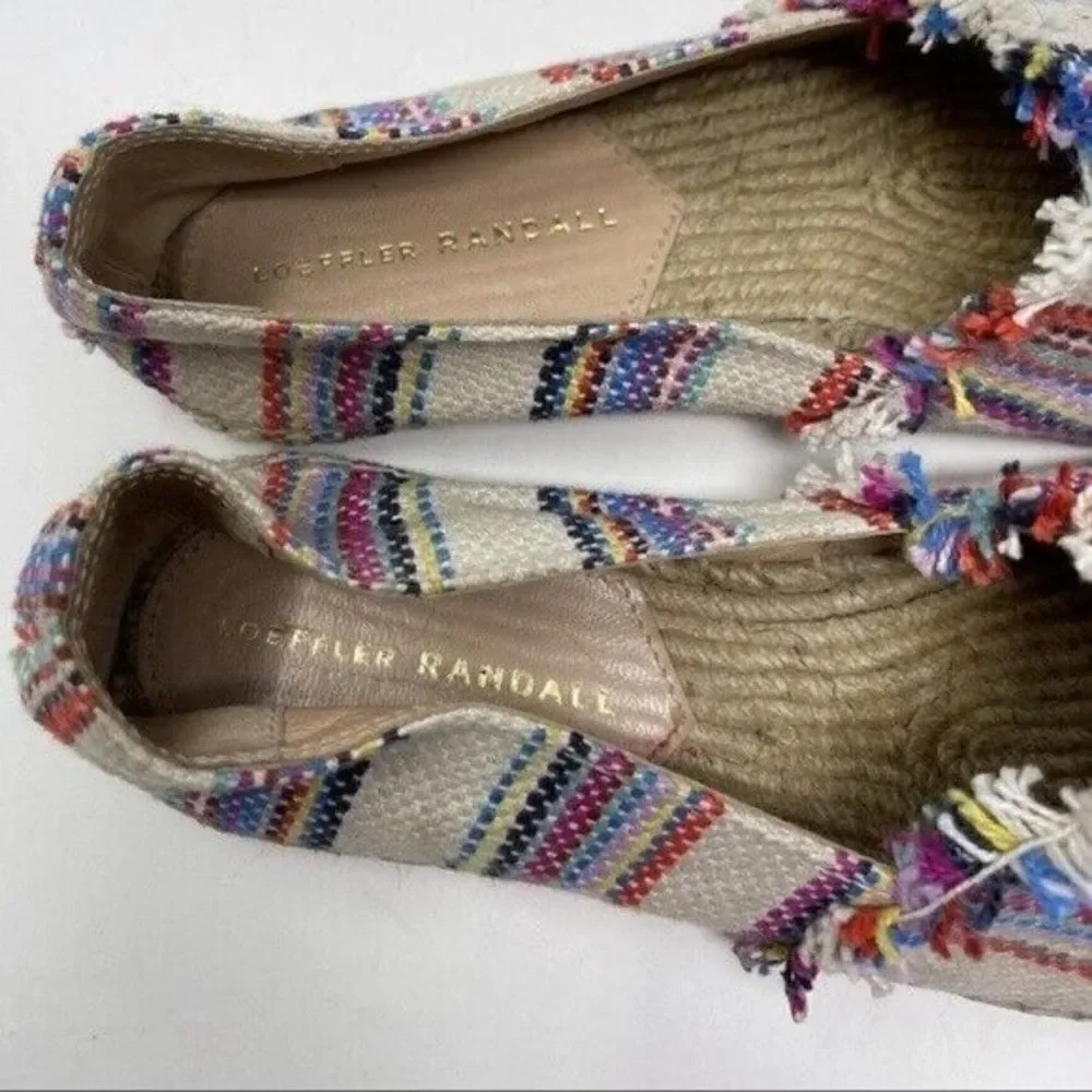 Loeffler Randall flat colorful espadrilles 7B BoxW striped canvas and leather